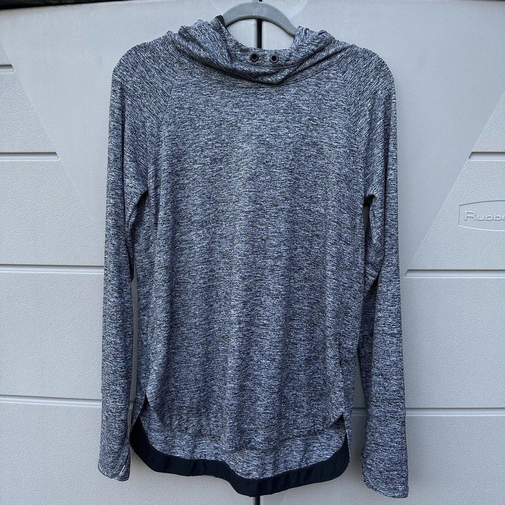 Athleta Hoodie Womens Heathered Gray Uptempo Pullover Sweatshirt Active sz M